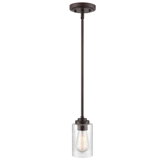 Millennium Lighting Moven 1 Light 5" Mini-Pendant, Bronze/Seeded - 9601-RBZ