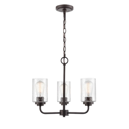 Millennium Lighting Moven 3 Light Chandelier, Bronze/Clear Seeded - 9603-RBZ