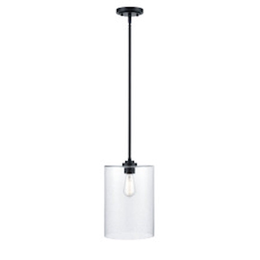 Millennium Lighting 1 Light 14" Mini-Pendant Light, Matte Black - 9611-MB