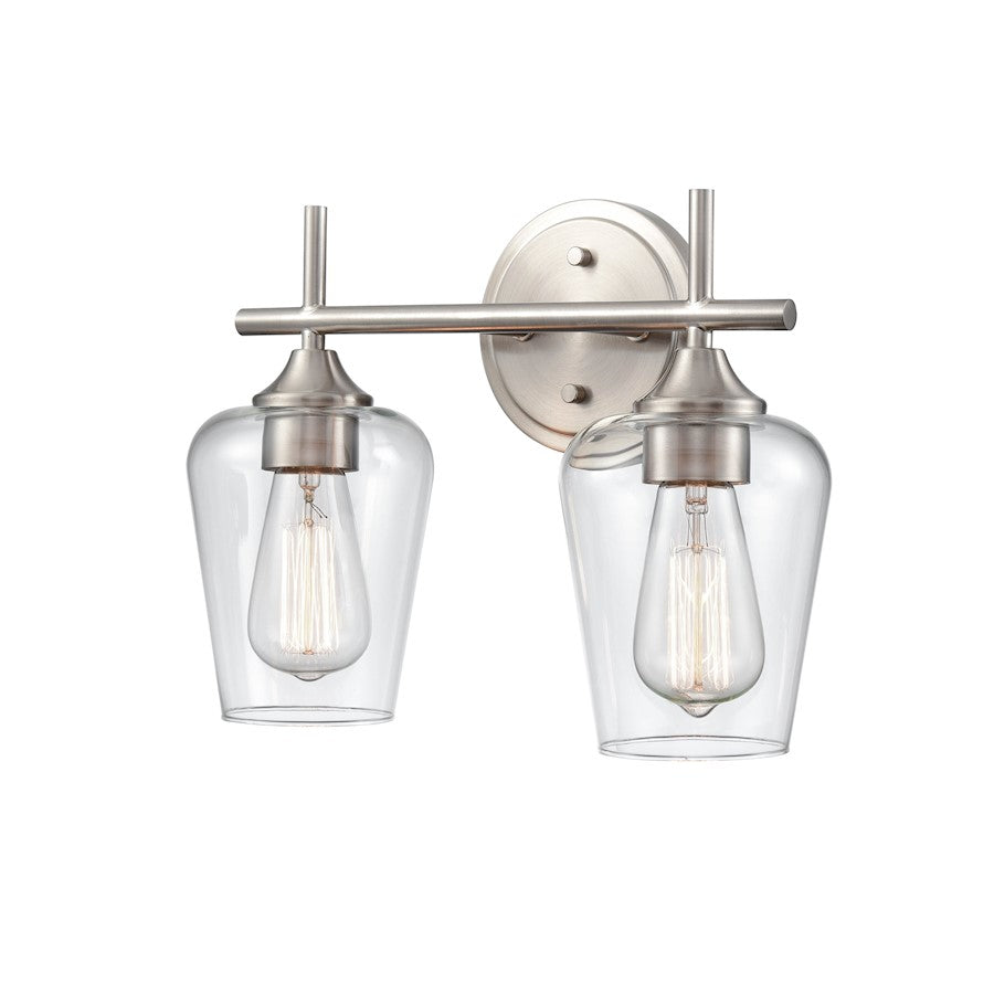 2 Light Bathroom Vanity Light, Brushed Nickel