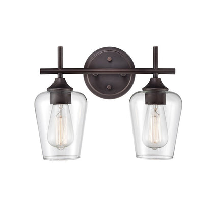 Millennium Lighting Ashford 2 Light Vanity Light, Rubbed Bronze/Clear - 9702-RBZ