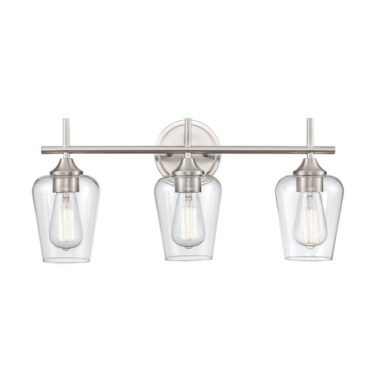 Millennium Lighting Ashford 3 Light Vanity Light, Brushed Nickel/Clear - 9703-BN