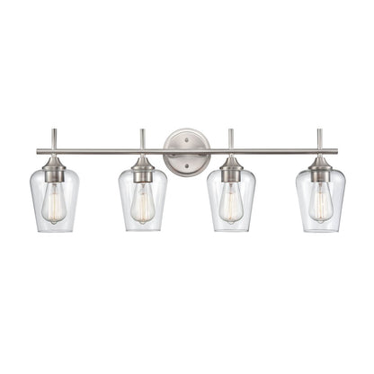 Millennium Lighting Ashford 4 Light Vanity Light, Brushed Nickel/Clear - 9704-BN