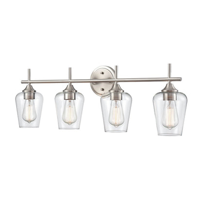 4 Light Bathroom Vanity Light, Brushed Nickel