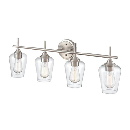 4 Light Bathroom Vanity Light, Brushed Nickel