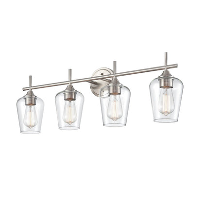 4 Light Bathroom Vanity Light, Brushed Nickel