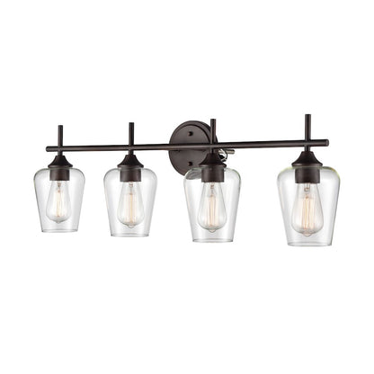 4 Light Bathroom Vanity Light, Rubbed Bronze