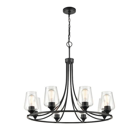 Millennium Ashford 8 Light 28" Mini-Pendant Light, Matte Black - 9728-MB