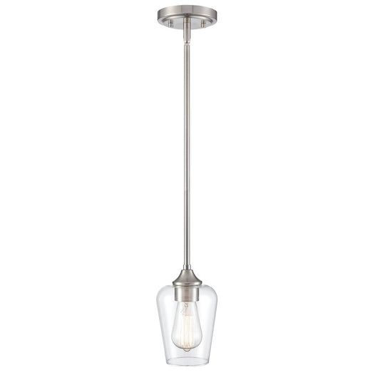 Millennium Lighting Ashford 1 Light 38" Mini-Pendant, Nickel/Clear - 9731-BN