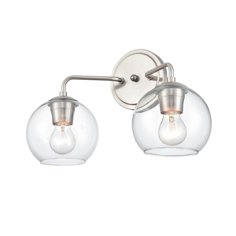 2 Light Bathroom Vanity Light, Brushed Nickel