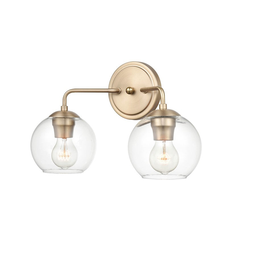 2 Light Bathroom Vanity Light, Modern Gold