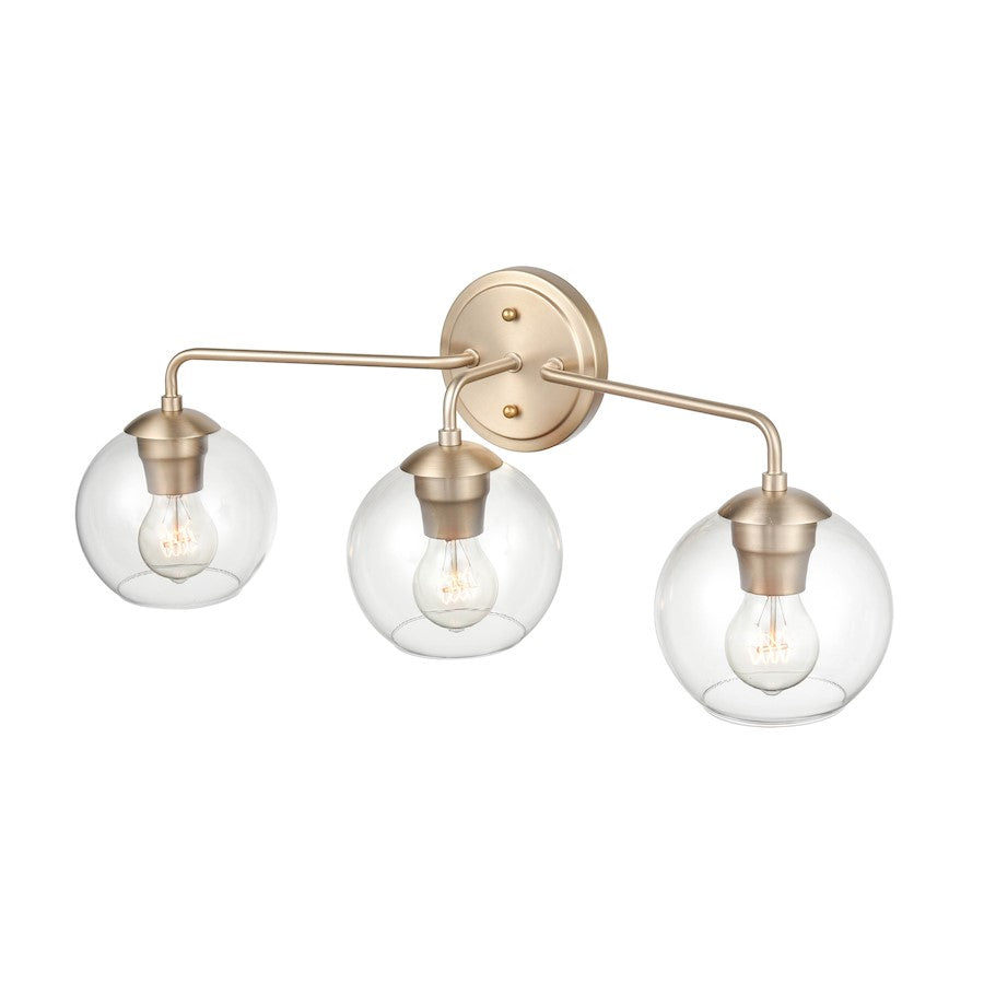 3 Light Bathroom Vanity Light, Modern Gold