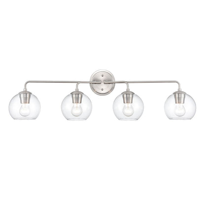 Millennium Lighting 4 Light 10" Vanity Light, Brushed Nickel/Clear - 9754-BN