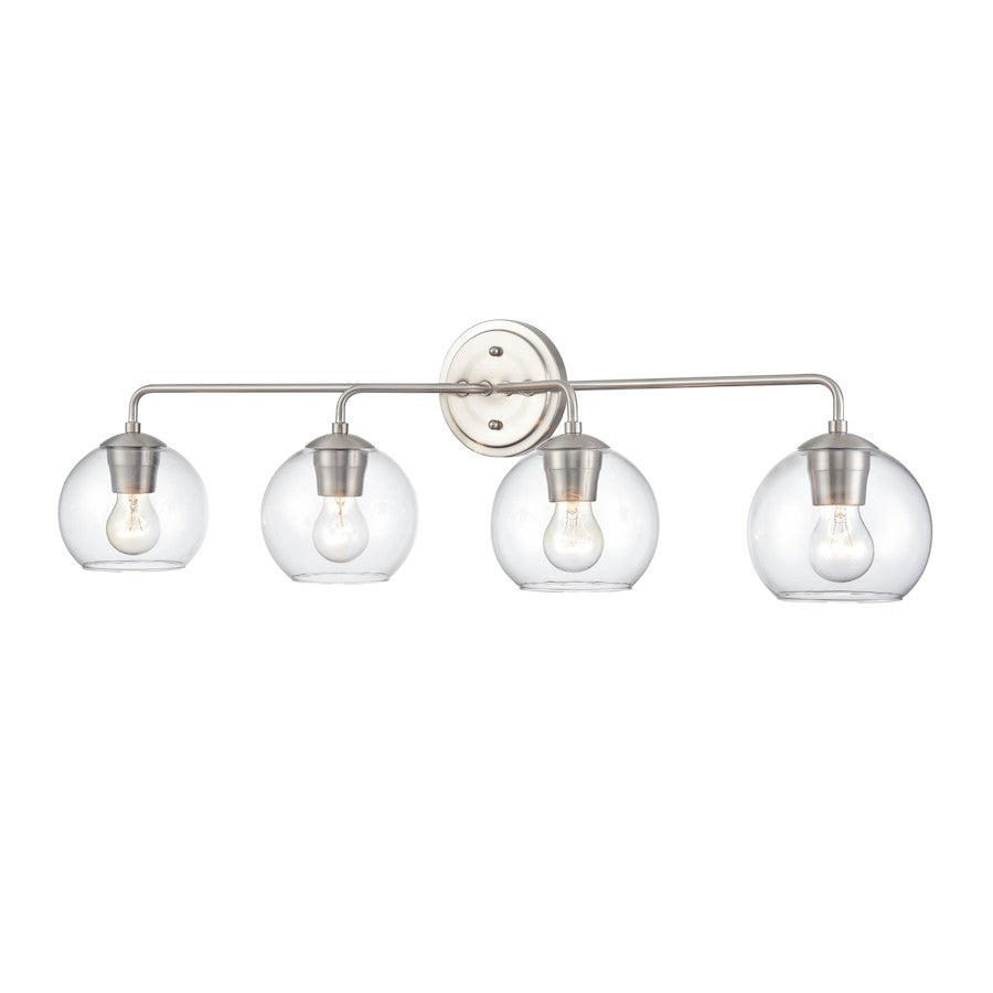 4 Light Bathroom Vanity Light, Brushed Nickel