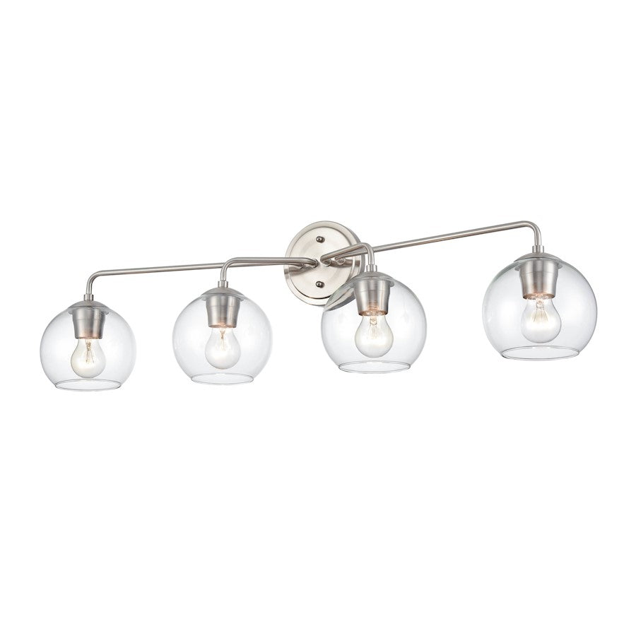 4 Light Bathroom Vanity Light, Brushed Nickel