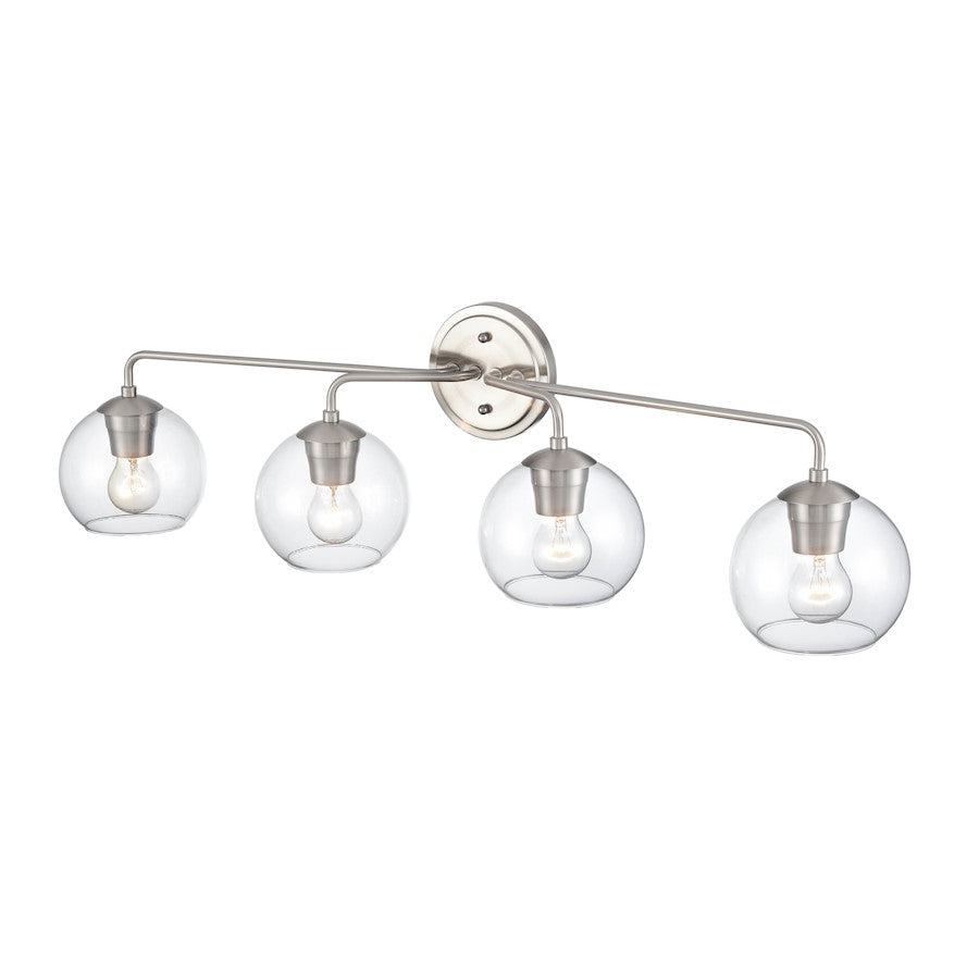 4 Light Bathroom Vanity Light, Brushed Nickel