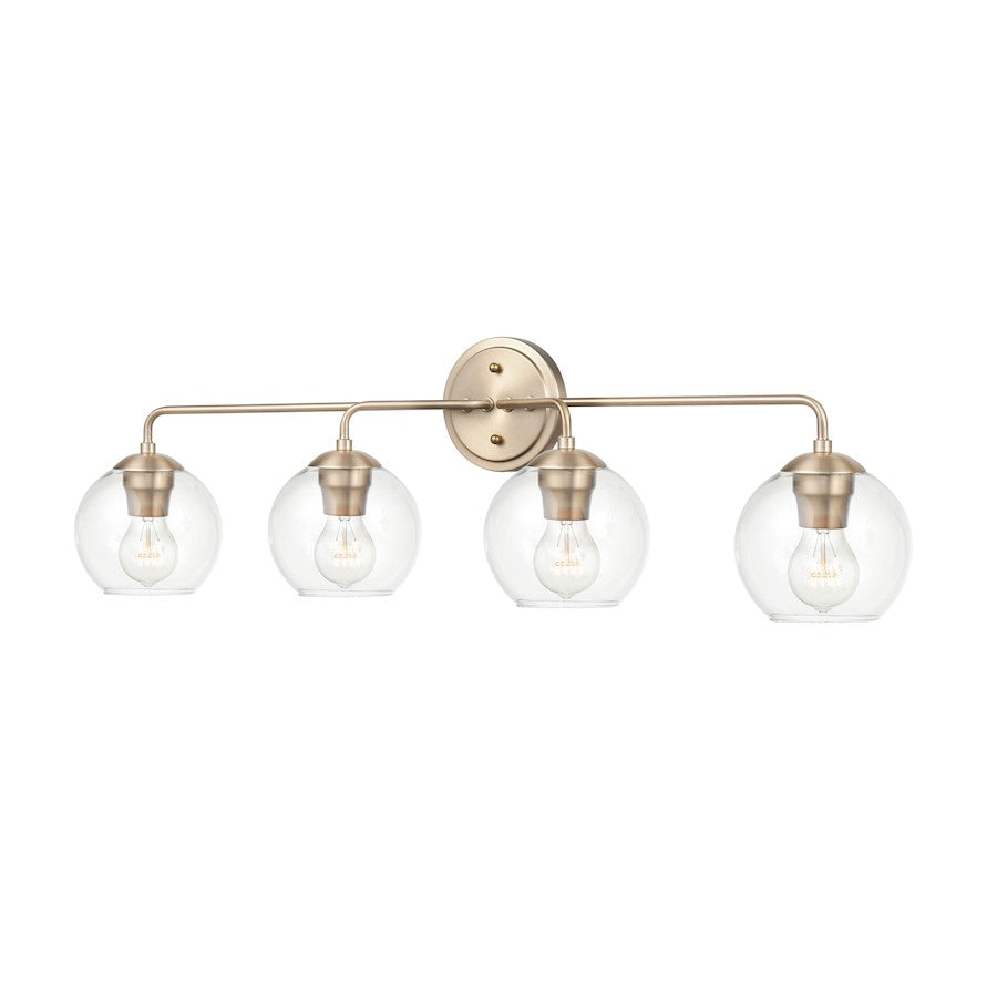 Millennium Lighting 4 Light Vanity, Modern Gold/Clear - 9754-MG