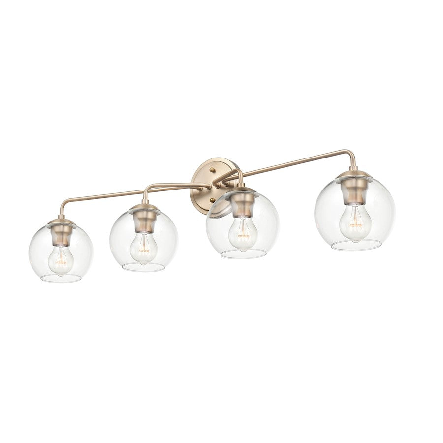 4 Light Bathroom Vanity Light, Modern Gold