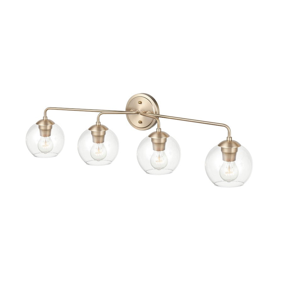 4 Light Bathroom Vanity Light, Modern Gold