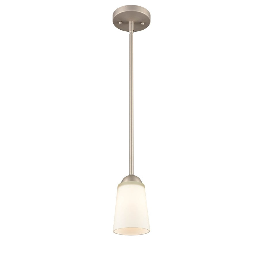 Millennium Lighting 1 Light Mini-Pendant, Satin Nickel/Etched White - 9801-SN