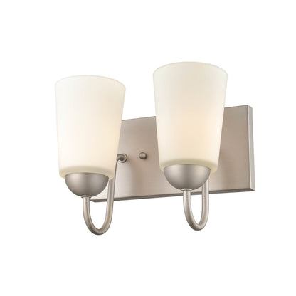 Millennium Lighting 2 Light Vanity, Satin Nickel/Clear Seeded - 9812-SN