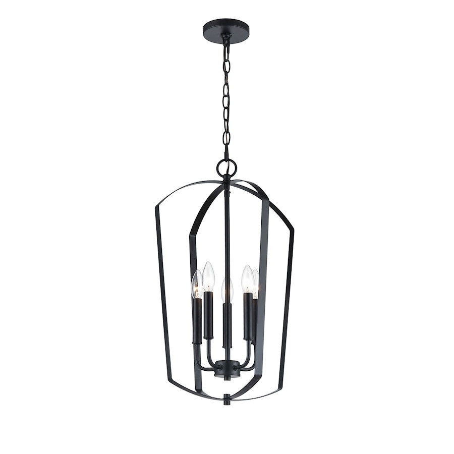 Millennium Lighting 5 Light Chandelier, Matte Black - 9825-MB