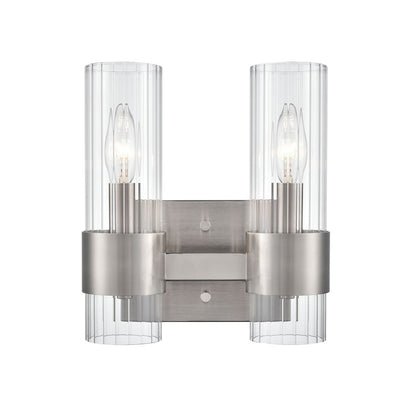 Millennium Lighting Caberton 2 Light Vanity, Nickel/Clear Beveled - 9962-BN