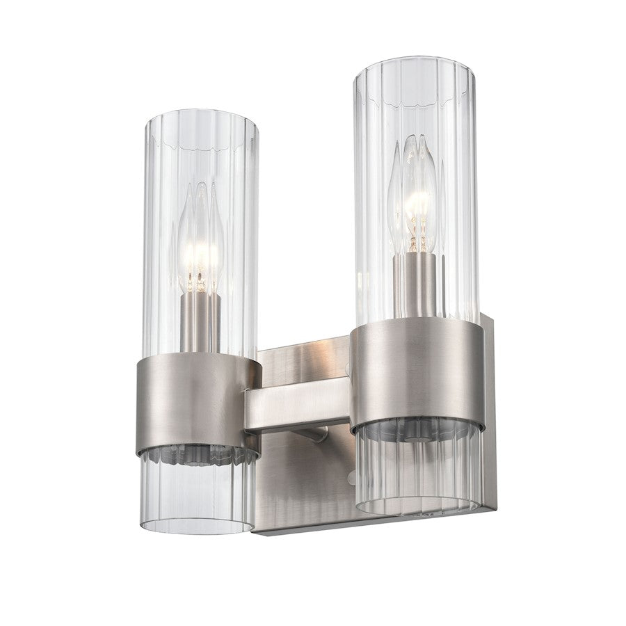 2 Light Bathroom Vanity Light, Nickel