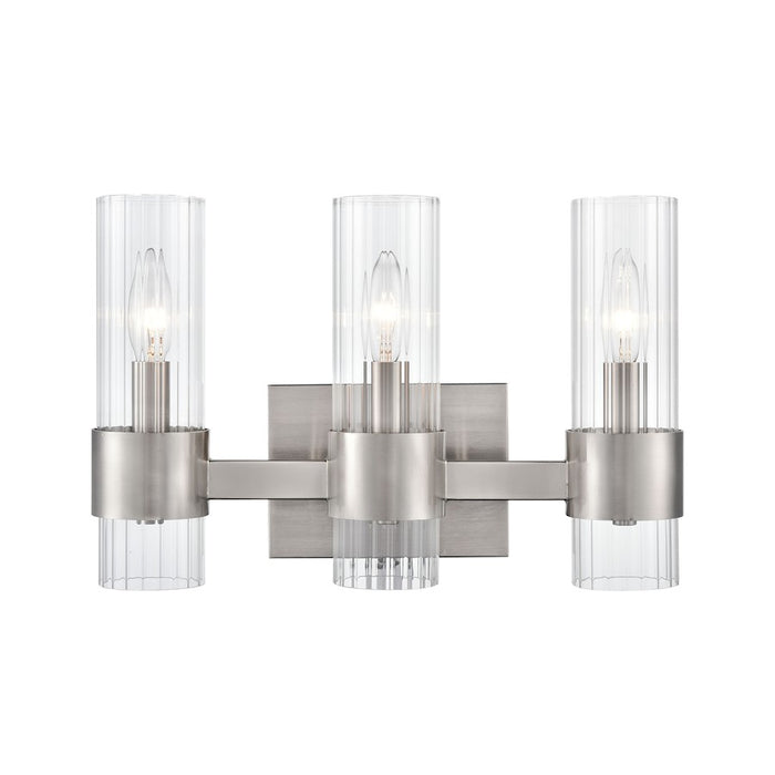 Millennium Lighting Caberton 3 Light Vanity, Nickel/Clear Beveled - 9963-BN
