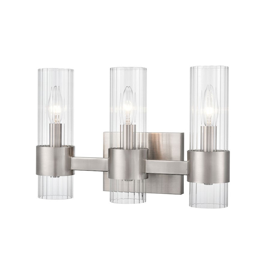 3 Light Bathroom Vanity Light, Nickel