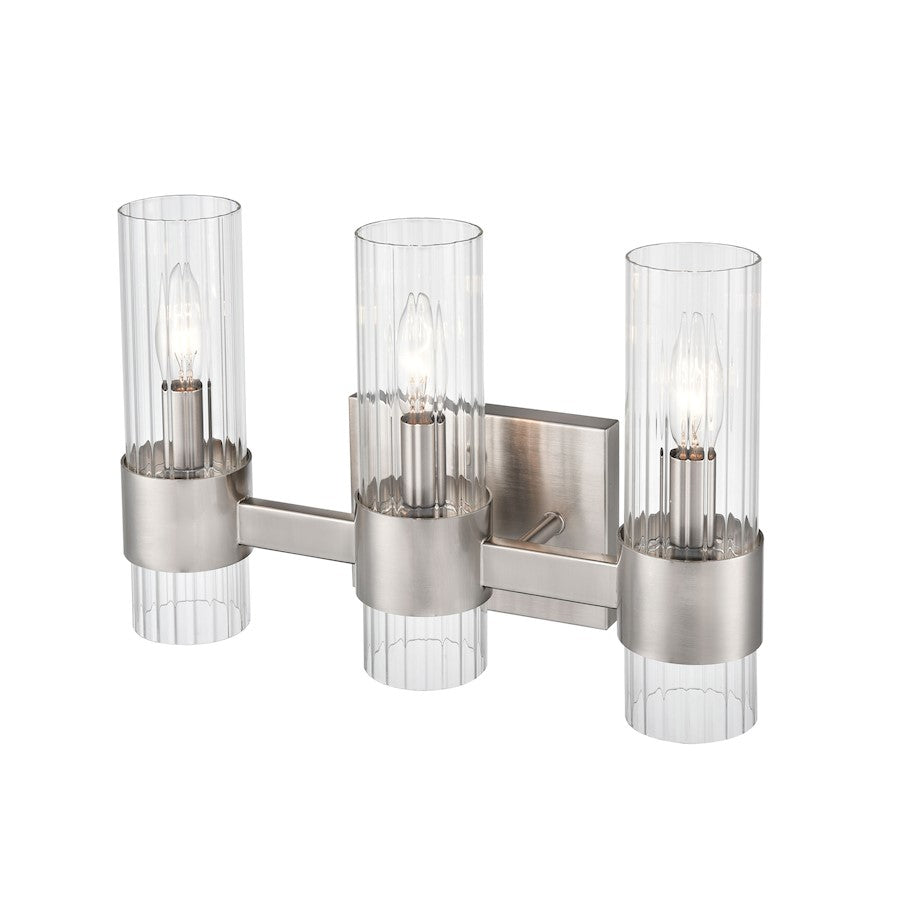 3 Light Bathroom Vanity Light, Nickel