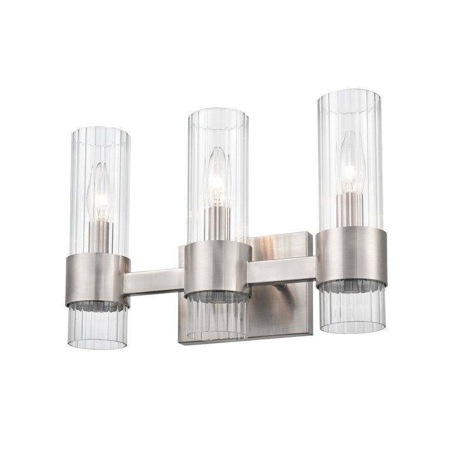 3 Light Bathroom Vanity Light, Nickel