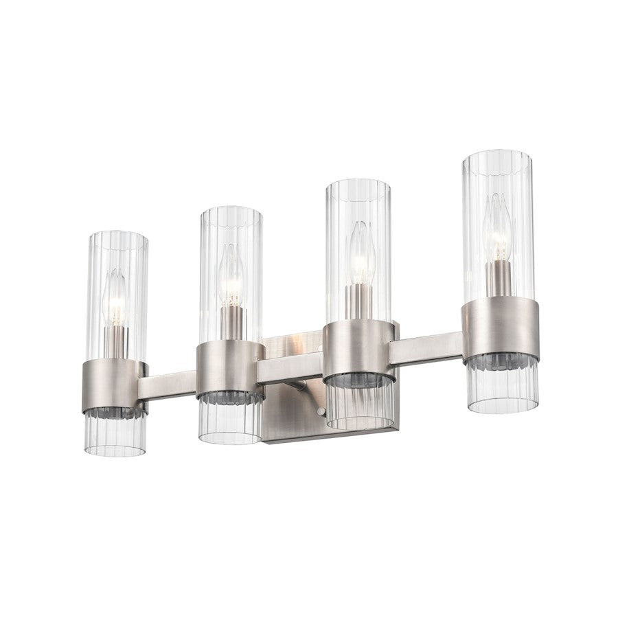 4 Light Bathroom Vanity Light, Nickel