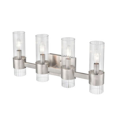 4 Light Bathroom Vanity Light, Nickel