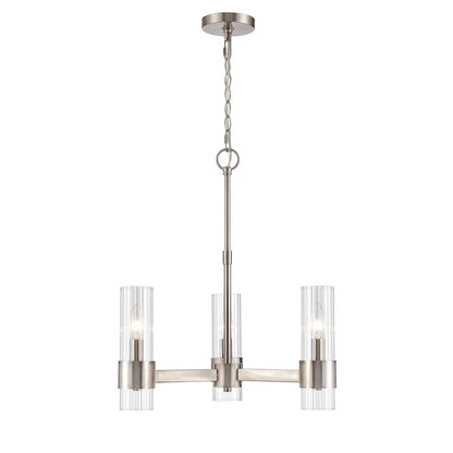 3 Light Chandelier, Nickel