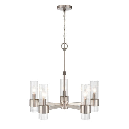 5 Light Chandelier, Nickel