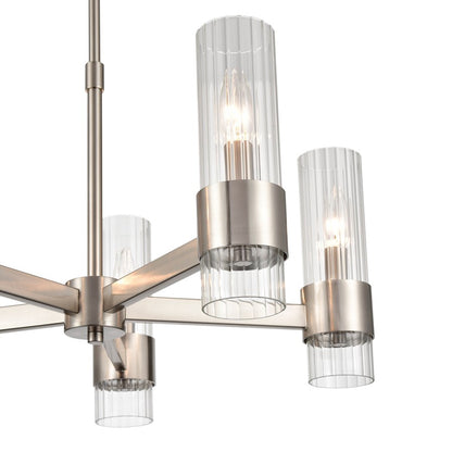 5 Light Chandelier, Nickel