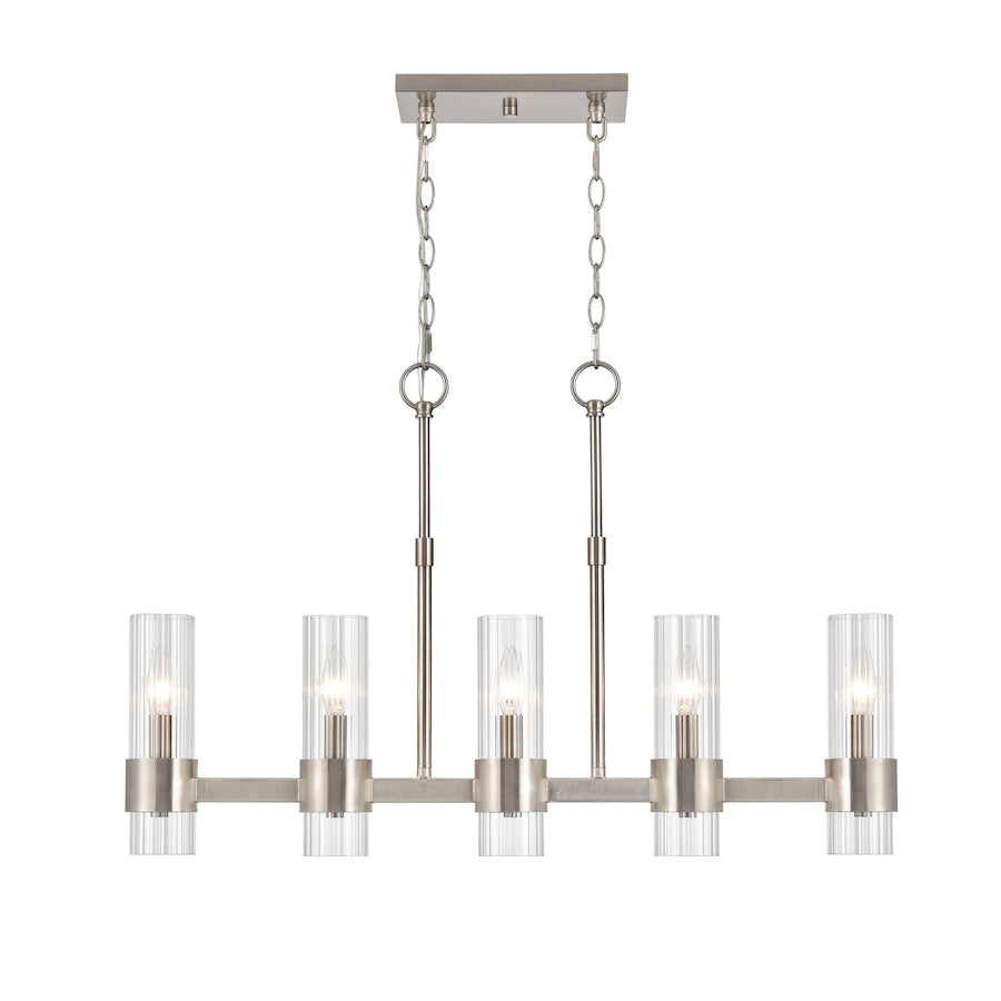 5 Light Chandelier, Nickel