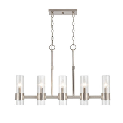 5 Light Chandelier, Nickel