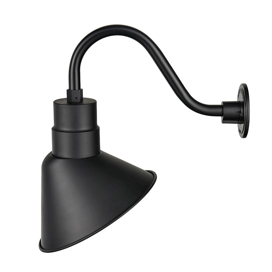 Millennium Lighting R Series 1 Light 12" Angle Shade, Satin Black - LEDRAS12-SB