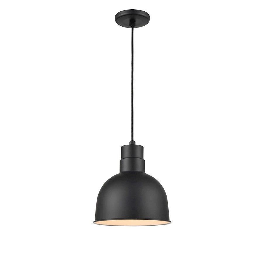 1 Light Deep Bowl Pendant, Black