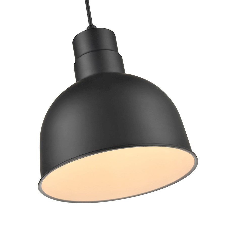 1 Light Deep Bowl Pendant, Black