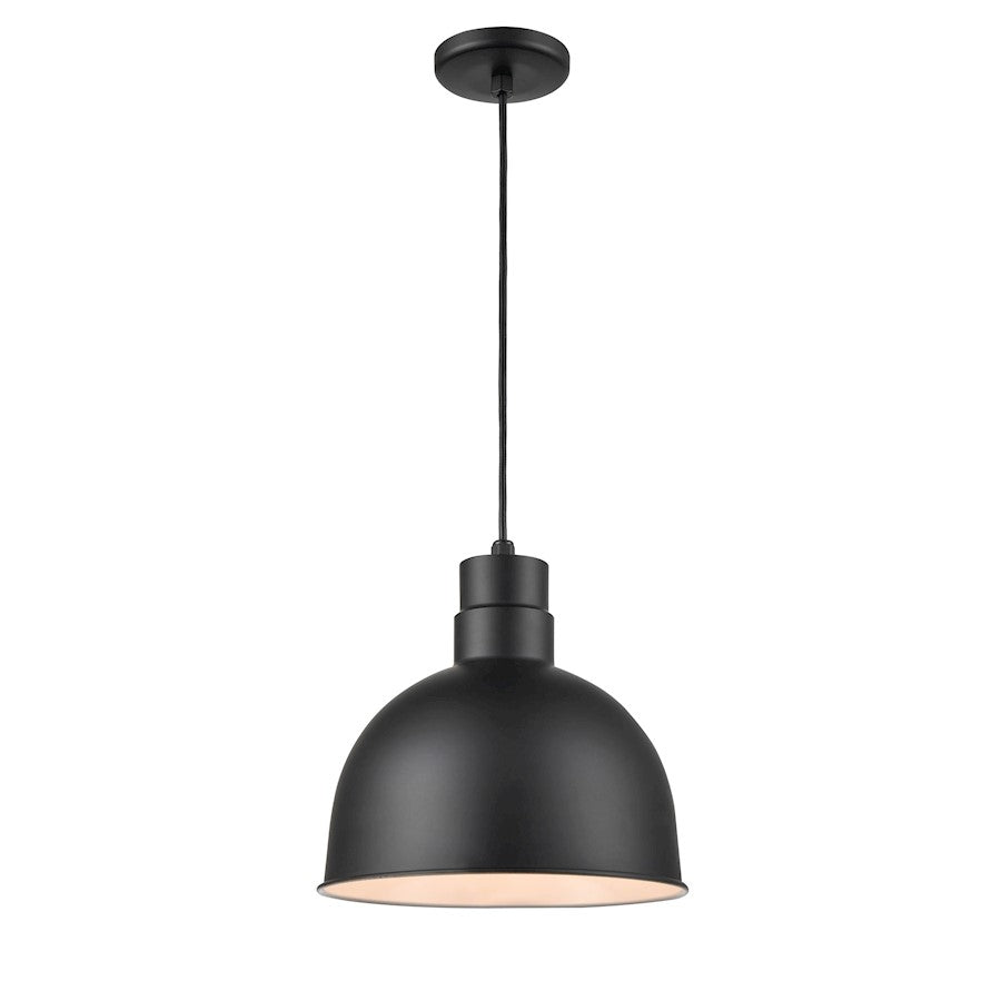 Millennium Lighting R Series 1 Light 12" Deep Bowl Pendant, Black - LEDRDBC12-SB