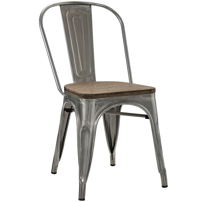 Modway Furniture Promenade Bamboo Side Chair, GunMetal - EEI-2028-GME