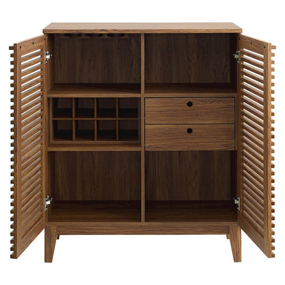 Modway Furniture Render Bar Cabinet, Walnut