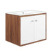 Modway Furniture Transmit 24" Bathroom Vanity, Walnut White - EEI-4431-WAL-WHI