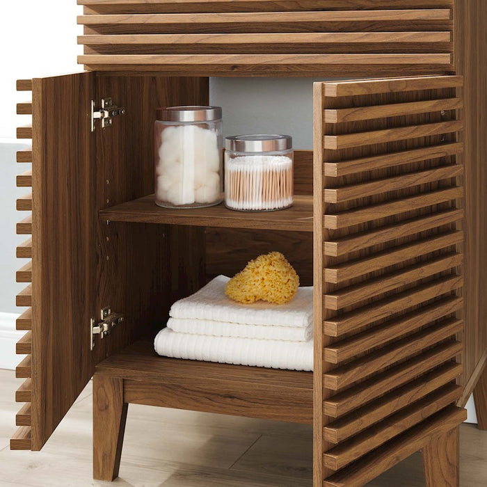 Modway Furniture Render Bathroom Vanity Cabinet, Walnut