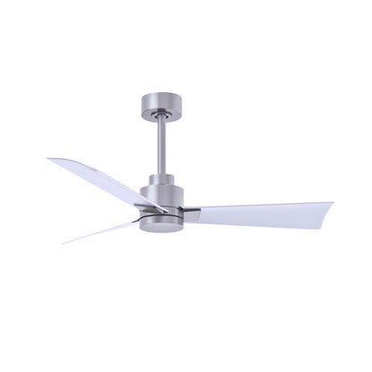 Matthews Fan Alessandra 3 Blade 42" Ceiling Fan, Nickel/White - AK-BN-MWH-42