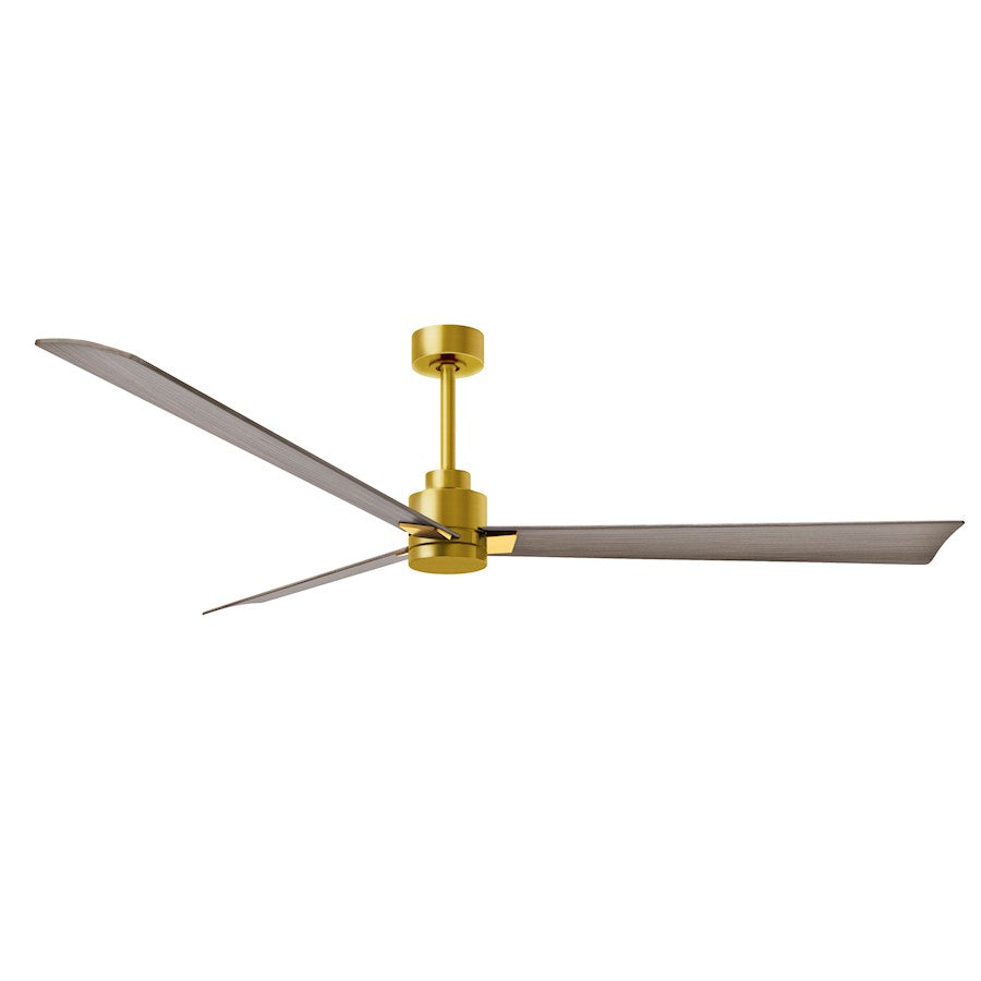 Matthews Fan Alessandra 3 Blade 72" Ceiling Fan, Brass/Gray Ash - AK-BRBR-GA-72