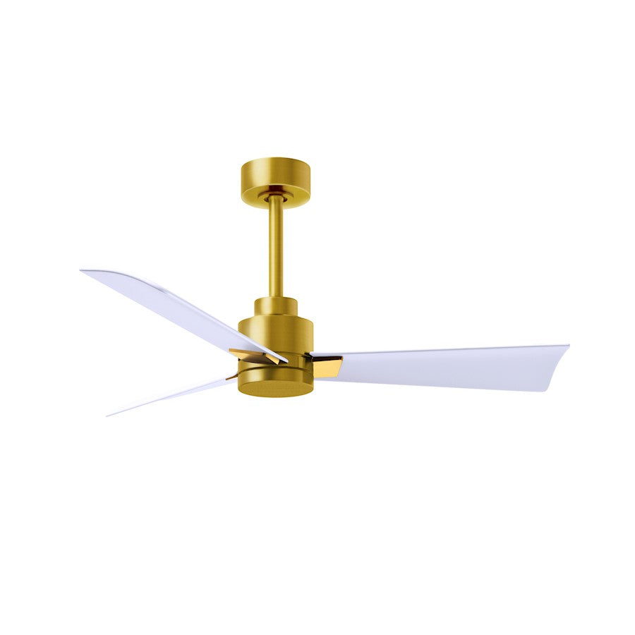 Matthews Fan Alessandra 3 Blade 42" Ceiling Fan, Brass/White - AK-BRBR-MWH-42